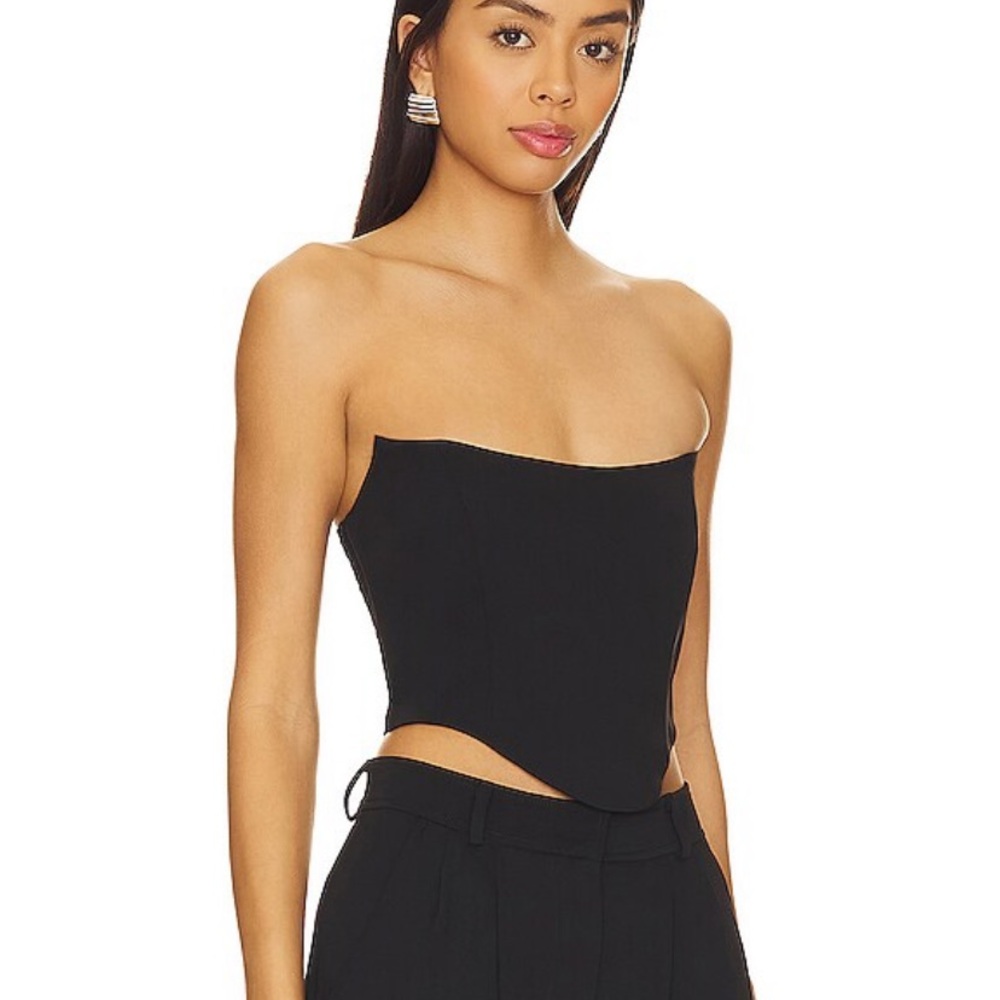 Amanda Uprichard Black Sadine Crop Top